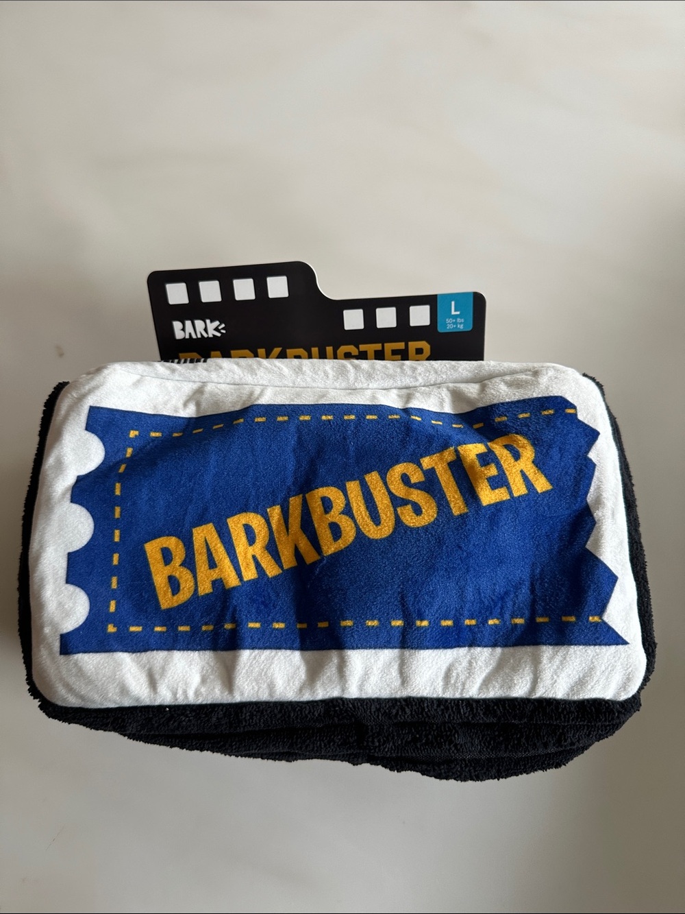 Bark Barkbuster Blue and Yellow Plush Dog Toy